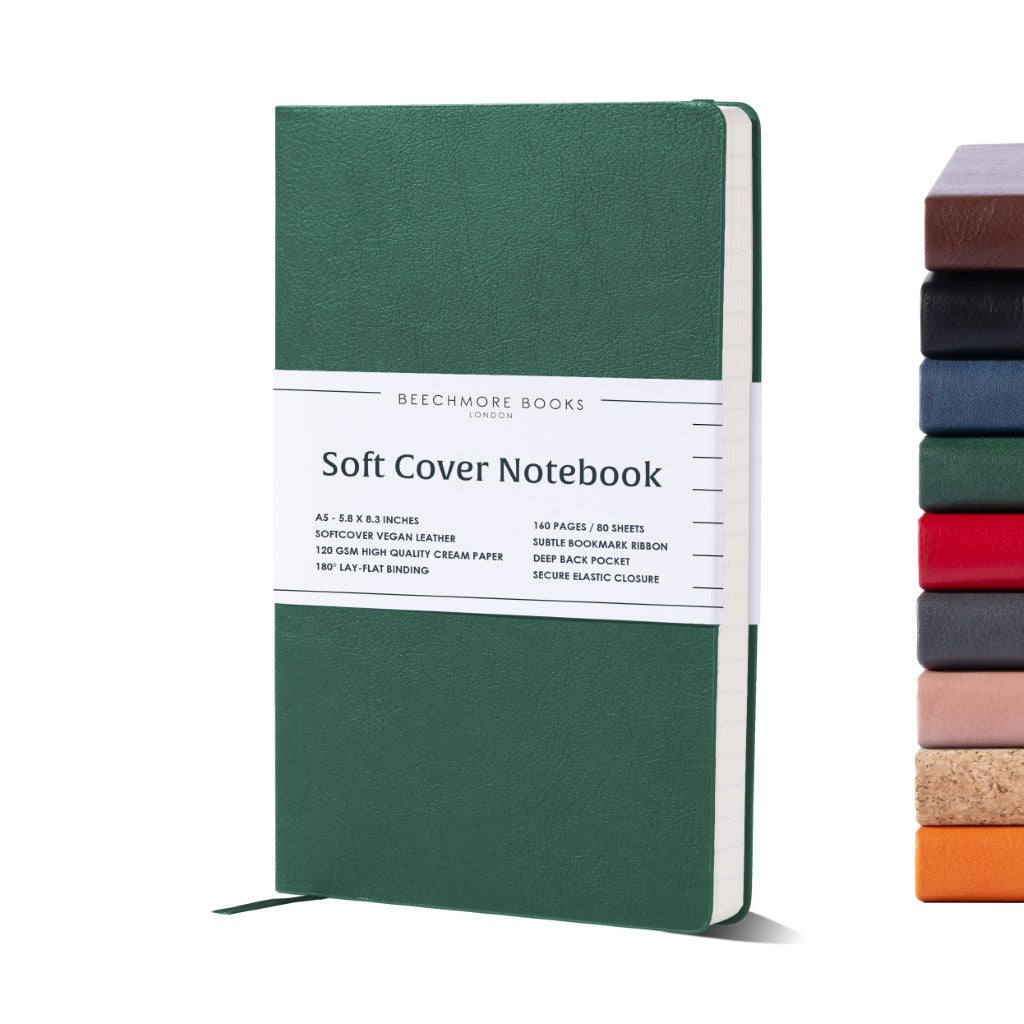 A5 Softcover Ruled Notebook - Dartmouth Green