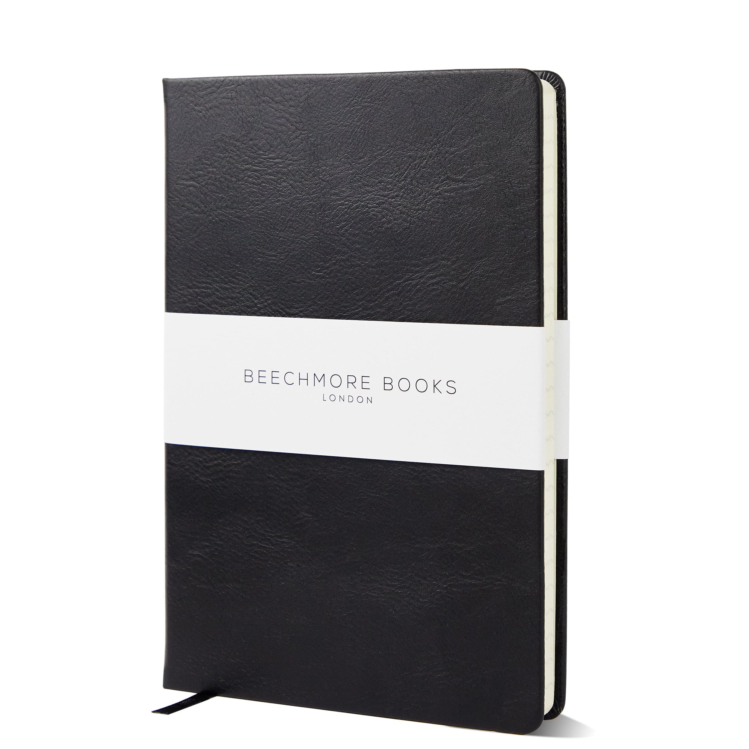 A5 Graph Paper Notebook | Charcoal Black - Vegan Leather | Beechmore Books